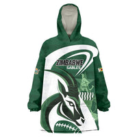 Custom Rugby Zimbabwe Wearable Blanket Hoodie Sables Is The Champion - Wonder Print Shop
