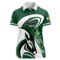 Custom Rugby Zimbabwe Women Polo Shirt Sables Is The Champion - Wonder Print Shop