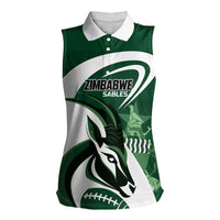 Custom Rugby Zimbabwe Women Sleeveless Polo Shirt Sables Is The Champion - Wonder Print Shop