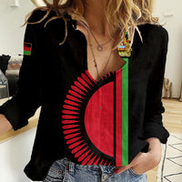 Personalised Malawi Women Casual Shirt With Coat Of Arms Flag Style - Wonder Print Shop