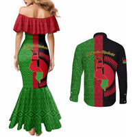 malawi-couples-matching-mermaid-dress-and-long-sleeve-button-shirts-with-coat-of-arms-mix-african-pattern