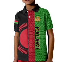 Malawi Kid Polo Shirt With Coat Of Arms Mix African Pattern - Wonder Print Shop