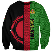 Malawi Sweatshirt With Coat Of Arms Mix African Pattern - Wonder Print Shop