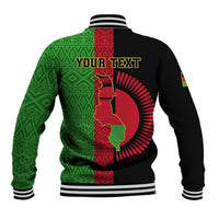 Personalised Malawi Baseball Jacket With Coat Of Arms Mix African Pattern - Wonder Print Shop