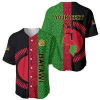 Personalised Malawi Baseball Jersey With Coat Of Arms Mix African Pattern - Wonder Print Shop