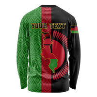 Personalised Malawi Long Sleeve Shirt With Coat Of Arms Mix African Pattern LT01