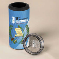 Guatemala Independence Day 1821 4 in 1 Can Cooler Tumbler Libre crezca fecundo - Wonder Print Shop