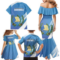 Guatemala Independence Day 1821 Family Matching Mermaid Dress and Hawaiian Shirt Libre crezca fecundo - Wonder Print Shop