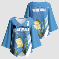 Guatemala Independence Day 1821 Kimono Sleeve Blouse Libre crezca fecundo - Wonder Print Shop