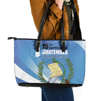 Guatemala Independence Day 1821 Leather Tote Bag Libre crezca fecundo - Wonder Print Shop