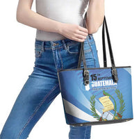 Guatemala Independence Day 1821 Leather Tote Bag Libre crezca fecundo - Wonder Print Shop