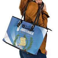 Guatemala Independence Day 1821 Leather Tote Bag Libre crezca fecundo - Wonder Print Shop