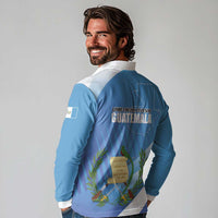 Guatemala Independence Day 1821 Long Sleeve Polo Shirt Libre crezca fecundo - Wonder Print Shop