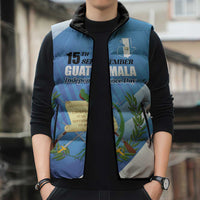 Guatemala Independence Day 1821 Sleeveless Puffer Jacket Libre crezca fecundo - Wonder Print Shop