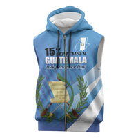 Guatemala Independence Day 1821 Sleeveless Zip Hoodie Libre crezca fecundo - Wonder Print Shop