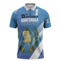 Guatemala Independence Day 1821 Zipper Polo Shirt Libre crezca fecundo - Wonder Print Shop