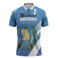 Guatemala Independence Day 1821 Zipper Polo Shirt Libre crezca fecundo - Wonder Print Shop