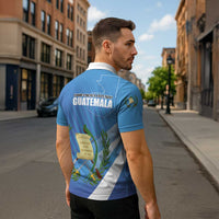 Guatemala Independence Day 1821 Zipper Polo Shirt Libre crezca fecundo - Wonder Print Shop