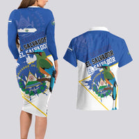 El Salvador Independence Day 1821 Couples Matching Long Sleeve Bodycon Dress and Hawaiian Shirt - Wonder Print Shop