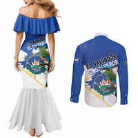 El Salvador Independence Day 1821 Couples Matching Mermaid Dress and Long Sleeve Button Shirt - Wonder Print Shop