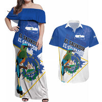 El Salvador Independence Day 1821 Couples Matching Off Shoulder Maxi Dress and Hawaiian Shirt - Wonder Print Shop