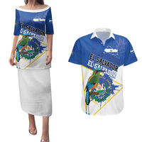 El Salvador Independence Day 1821 Couples Matching Puletasi and Hawaiian Shirt - Wonder Print Shop