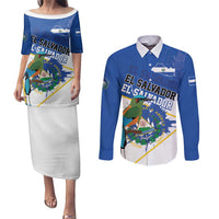 El Salvador Independence Day 1821 Couples Matching Puletasi and Long Sleeve Button Shirt - Wonder Print Shop
