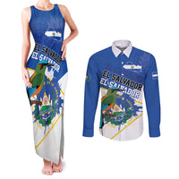 El Salvador Independence Day 1821 Couples Matching Tank Maxi Dress and Long Sleeve Button Shirt - Wonder Print Shop
