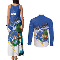 El Salvador Independence Day 1821 Couples Matching Tank Maxi Dress and Long Sleeve Button Shirt - Wonder Print Shop