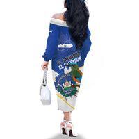 El Salvador Independence Day 1821 Family Matching Off The Shoulder Long Sleeve Dress and Hawaiian Shirt - Wonder Print Shop