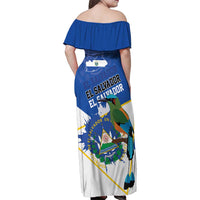 El Salvador Independence Day 1821 Family Matching Off Shoulder Maxi Dress and Hawaiian Shirt - Wonder Print Shop