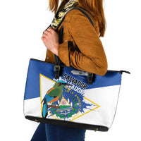 El Salvador Independence Day 1821 Leather Tote Bag - Wonder Print Shop