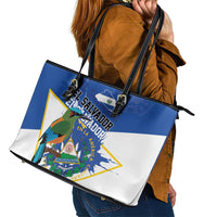 El Salvador Independence Day 1821 Leather Tote Bag - Wonder Print Shop