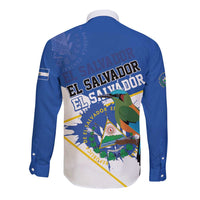 El Salvador Independence Day 1821 Long Sleeve Button Shirt - Wonder Print Shop