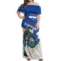 El Salvador Independence Day 1821 Off Shoulder Maxi Dress - Wonder Print Shop