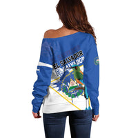 El Salvador Independence Day 1821 Off Shoulder Sweater - Wonder Print Shop