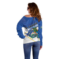 El Salvador Independence Day 1821 Off Shoulder Sweater - Wonder Print Shop