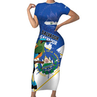 El Salvador Independence Day 1821 Short Sleeve Bodycon Dress - Wonder Print Shop