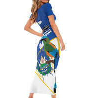 El Salvador Independence Day 1821 Short Sleeve Bodycon Dress - Wonder Print Shop