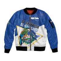 El Salvador Independence Day 1821 Sleeve Zip Bomber Jacket - Wonder Print Shop