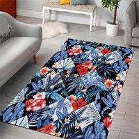 Hawaii Tropicana Blue Pattern Area Rug - Wonder Print Shop
