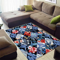 Hawaii Tropicana Blue Pattern Area Rug - Wonder Print Shop