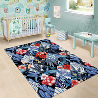 Hawaii Tropicana Blue Pattern Area Rug - Wonder Print Shop