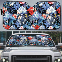 Hawaii Tropicana Blue Pattern Auto Sun Shade - Wonder Print Shop