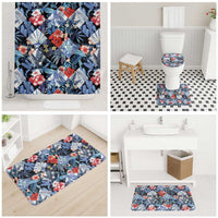 Hawaii Tropicana Blue Pattern Bathroom Set - Wonder Print Shop