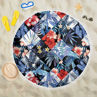 Hawaii Tropicana Blue Pattern Beach Blanket - Wonder Print Shop