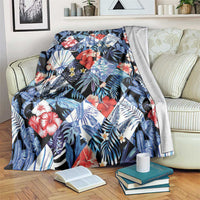 Hawaii Tropicana Blue Pattern Blanket - Wonder Print Shop