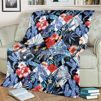 Hawaii Tropicana Blue Pattern Blanket - Wonder Print Shop