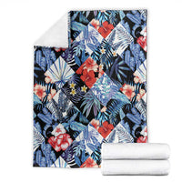 Hawaii Tropicana Blue Pattern Blanket - Wonder Print Shop