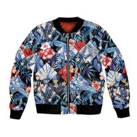 Hawaii Tropicana Blue Pattern Bomber Jacket - Wonder Print Shop